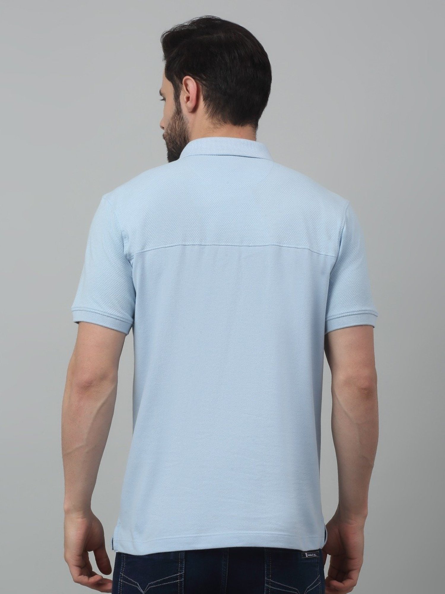 Cantabil Sky Blue Regular Fit Polo T-Shirt