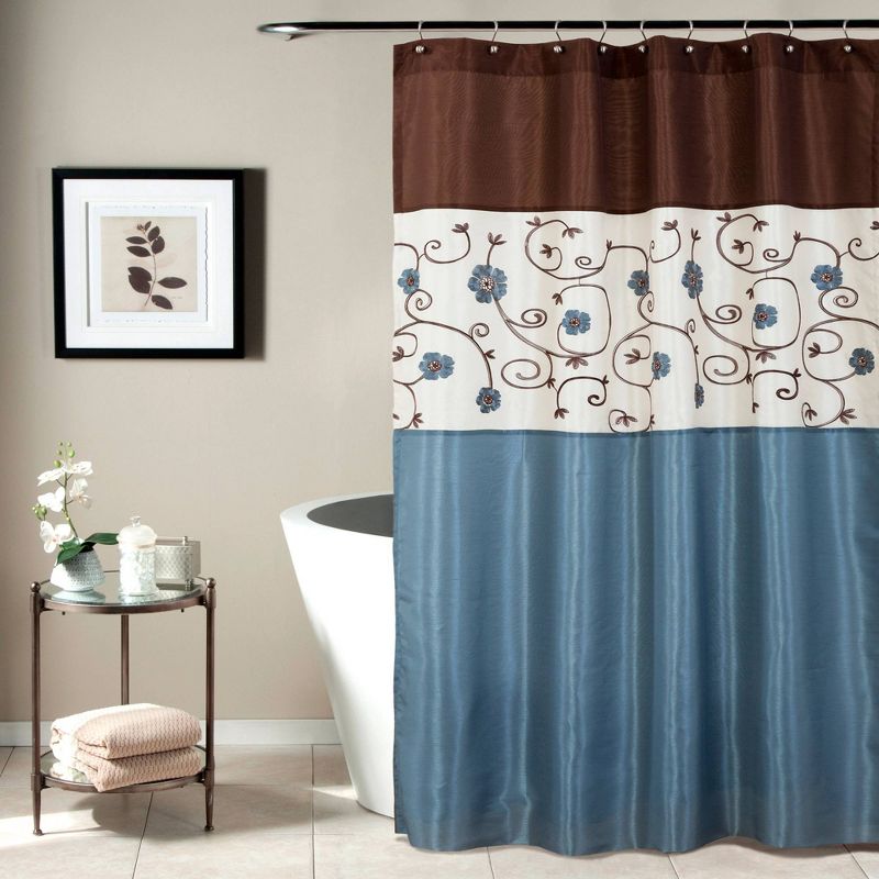Royal Garden Shower Curtain Blue - Lush Décor