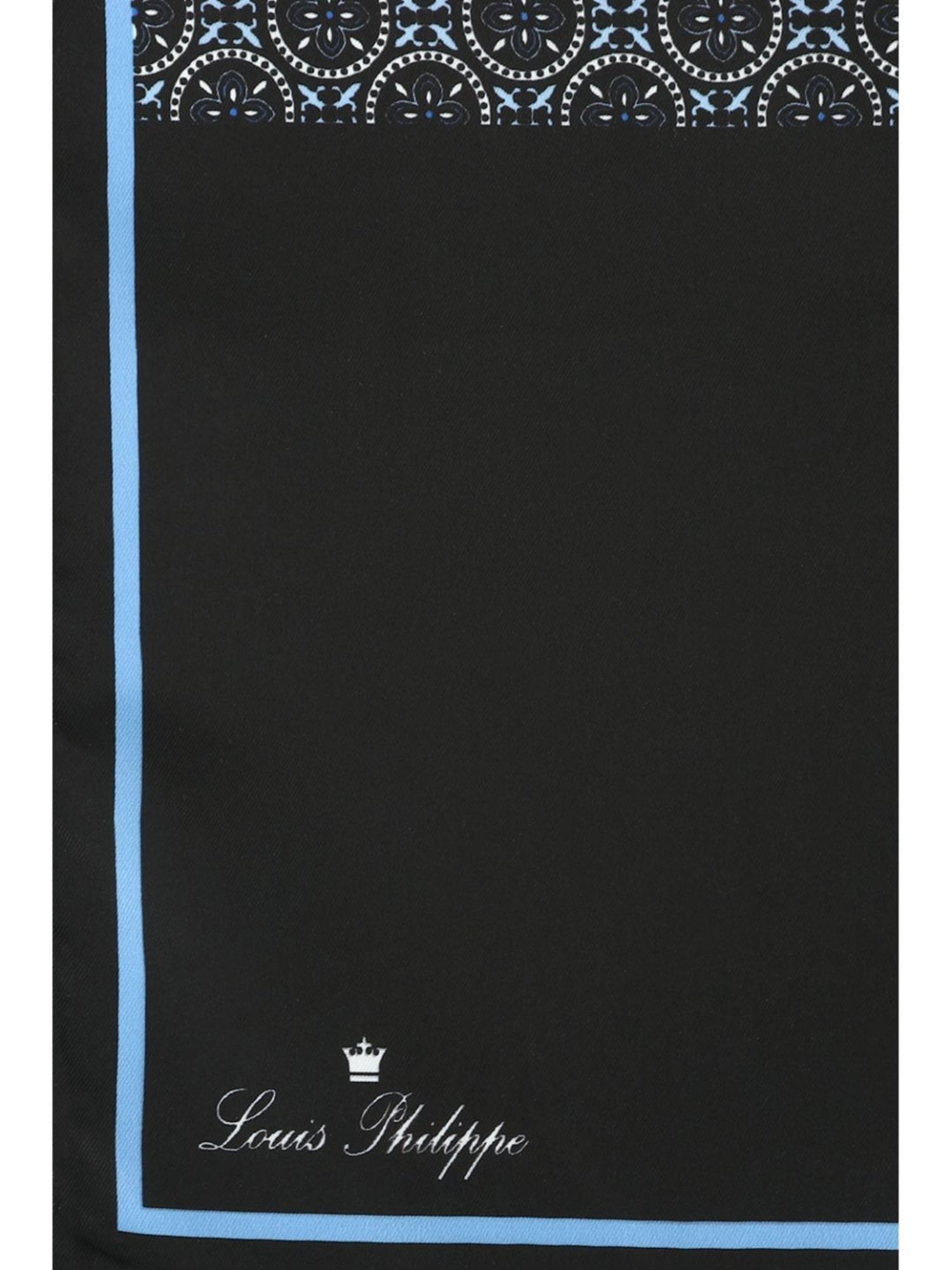 Louis Philippe Black Printed Pocket Square