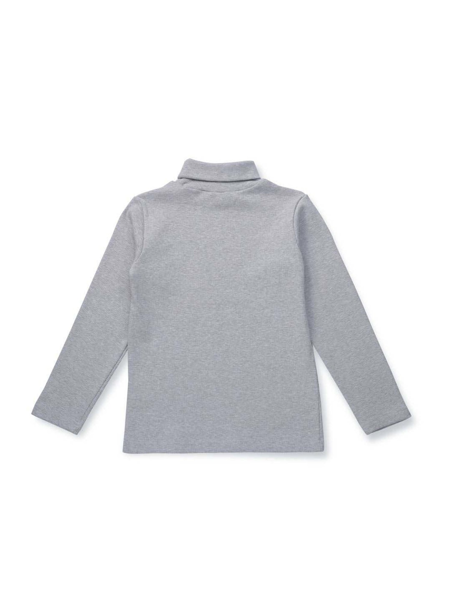 Palm Tree Kids Grey Cotton Regular Fit Full Sleeves Skivvy