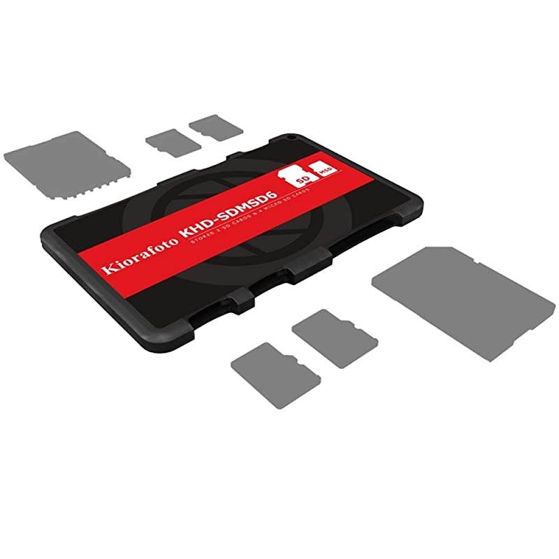 KHDSDMSD6 Easy Carry 4+2 Slots Slim Credit Card Size Lightweight Portable SD TF MSD Memory Card Case Storage Keeper Holder for 4 SD SDHC SDXC + 2 TF MSD Microsd Microsdhc Microsdxc Cards