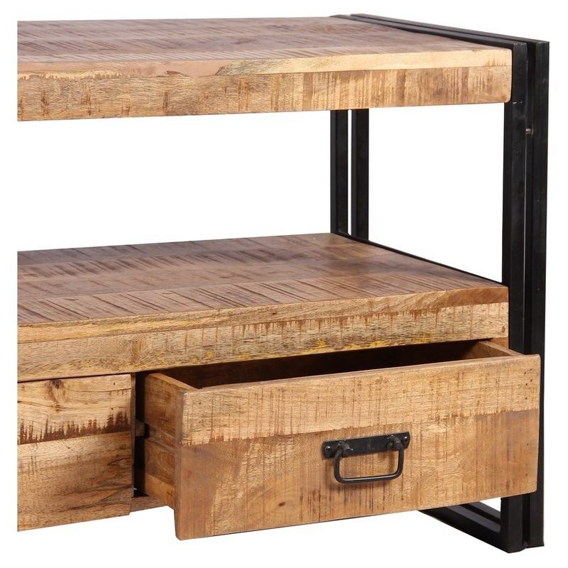 Industrial Reclaimed Wood and Iron 3 - Drawer 70" TV Console - Timbergirl