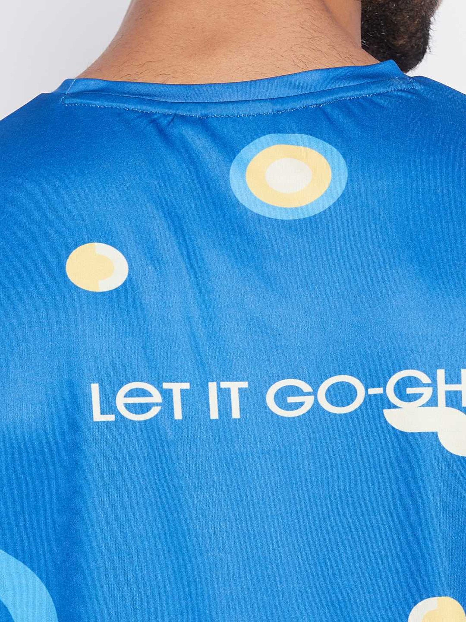 Edrio Blue Cotton Relaxed Fit Printed T-Shirt