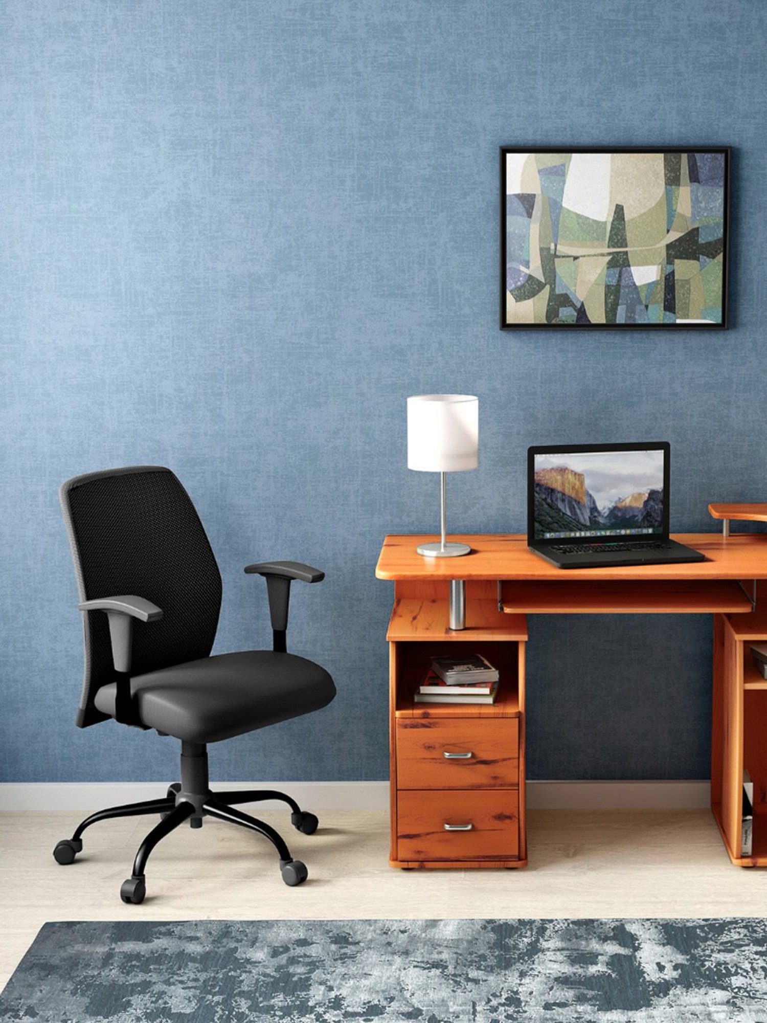 Godrej Interio Poise Black & Blue Mild Steel Study Chair