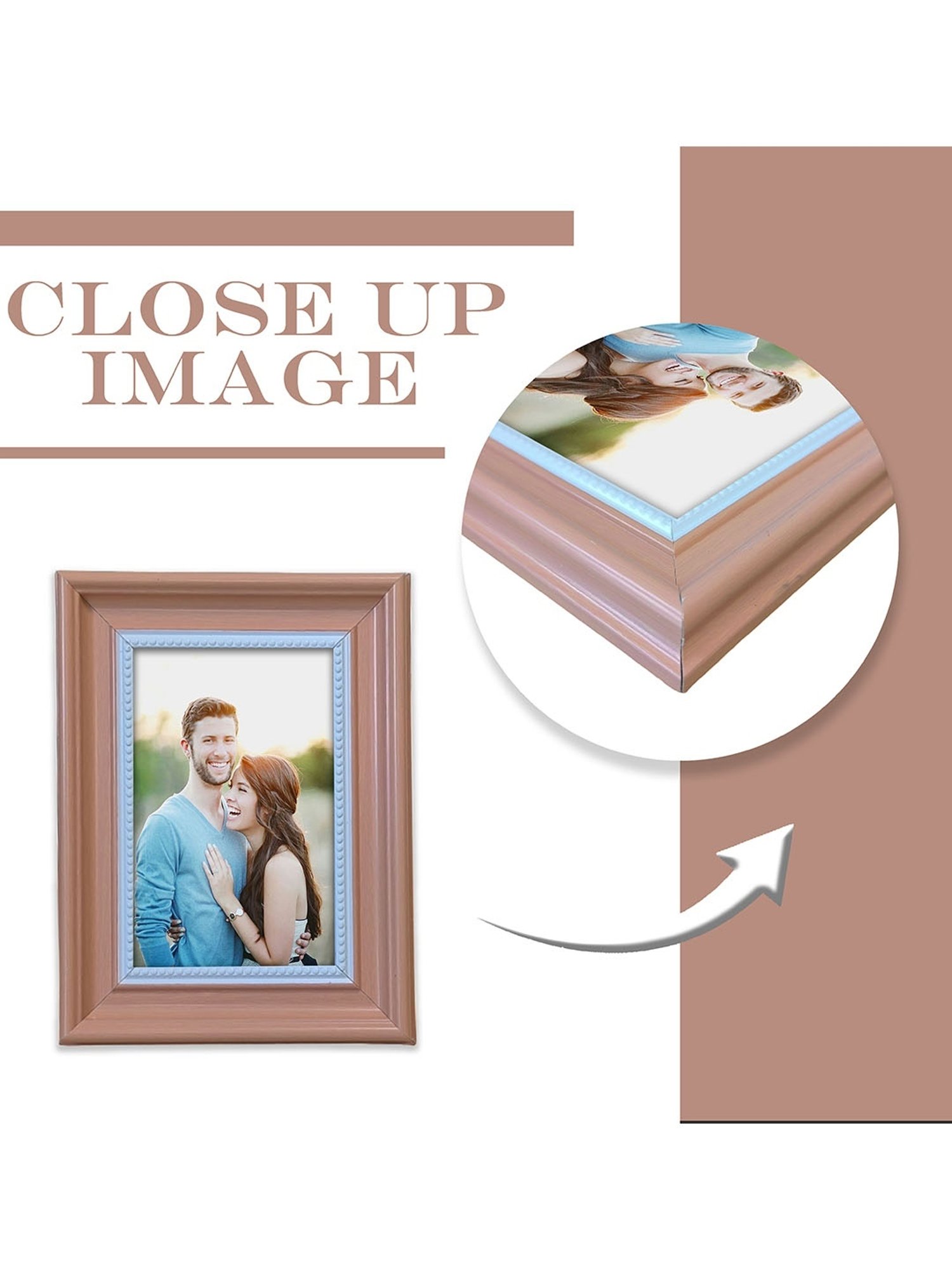 House This Kangto Brown & White Wood Photo Frame Gift Set