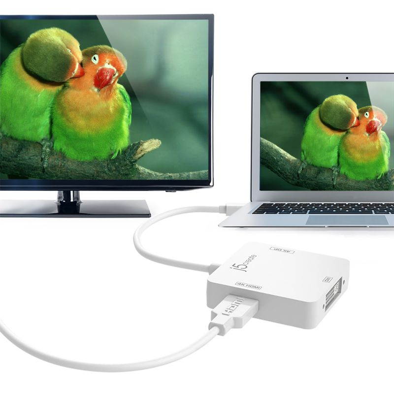 j5create mini DisplayPort to 4K DisplayPort/4K HDMI/DVI Adapter