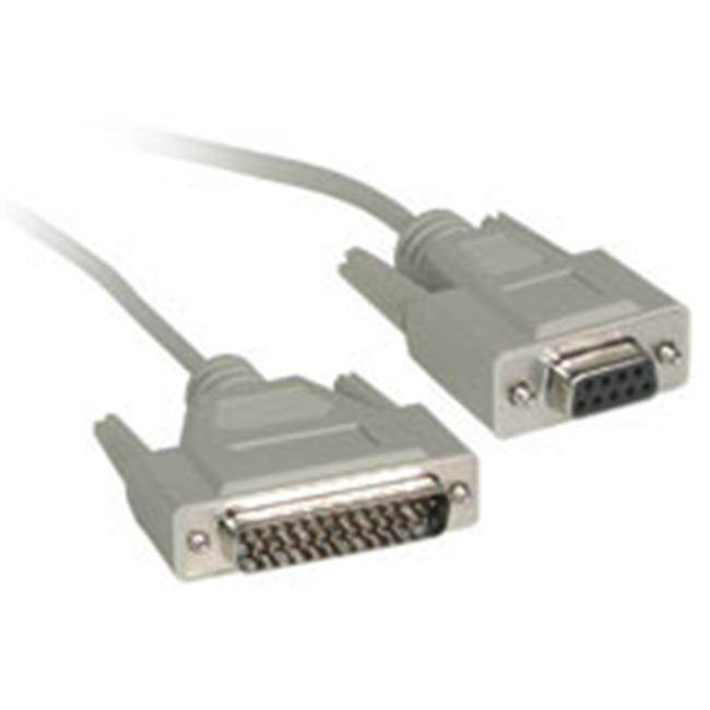 C2G 03022 DB25 Male to DB9 Female Serial RS232 Null Modem Cable, Beige (20 Feet, 6.09 Meters)