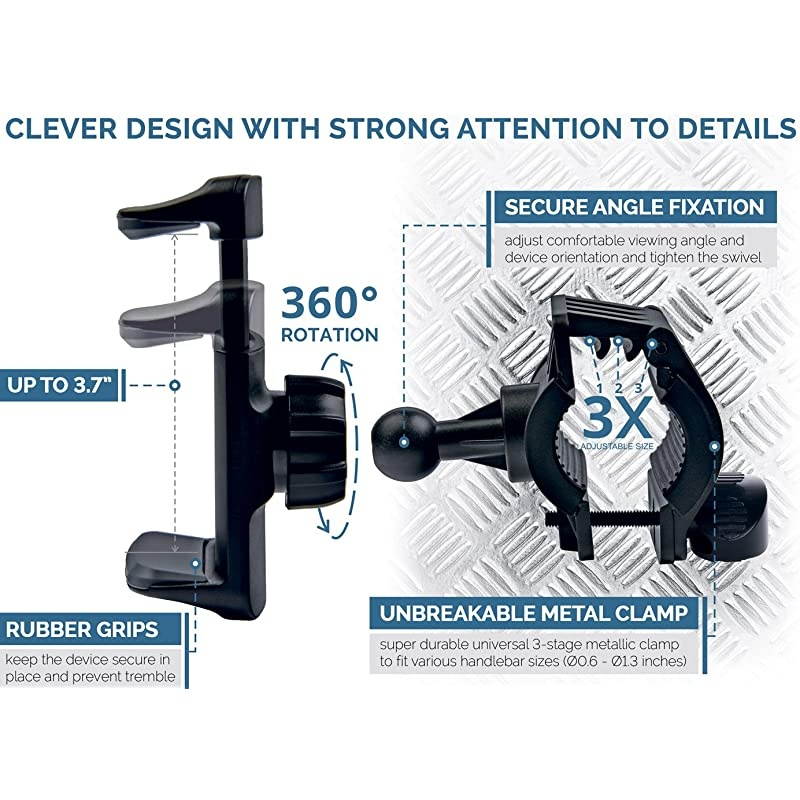 Bike Motorcycle Phone Mount for Any Smartphone iPhone 12 Pro Xr SE Max S20 Unbreakable Handlebar Cell Phone Holder for Bike Bicycle