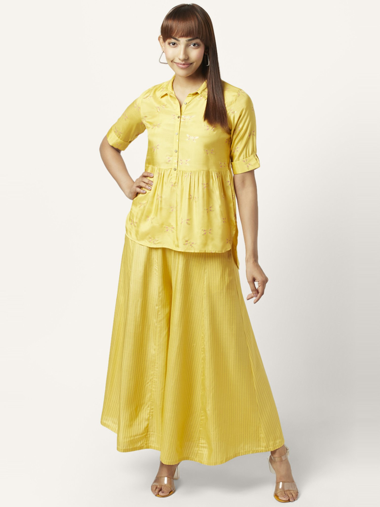 Akkriti by Pantaloons Mustard Printed Top