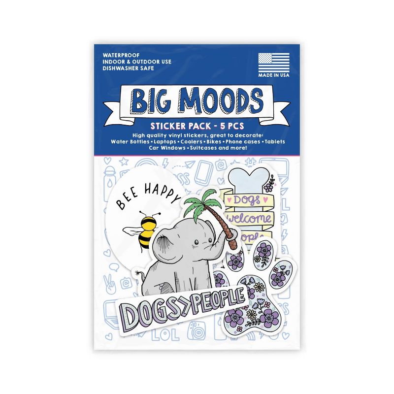 Big Moods Animal Sticker Pack 5pc