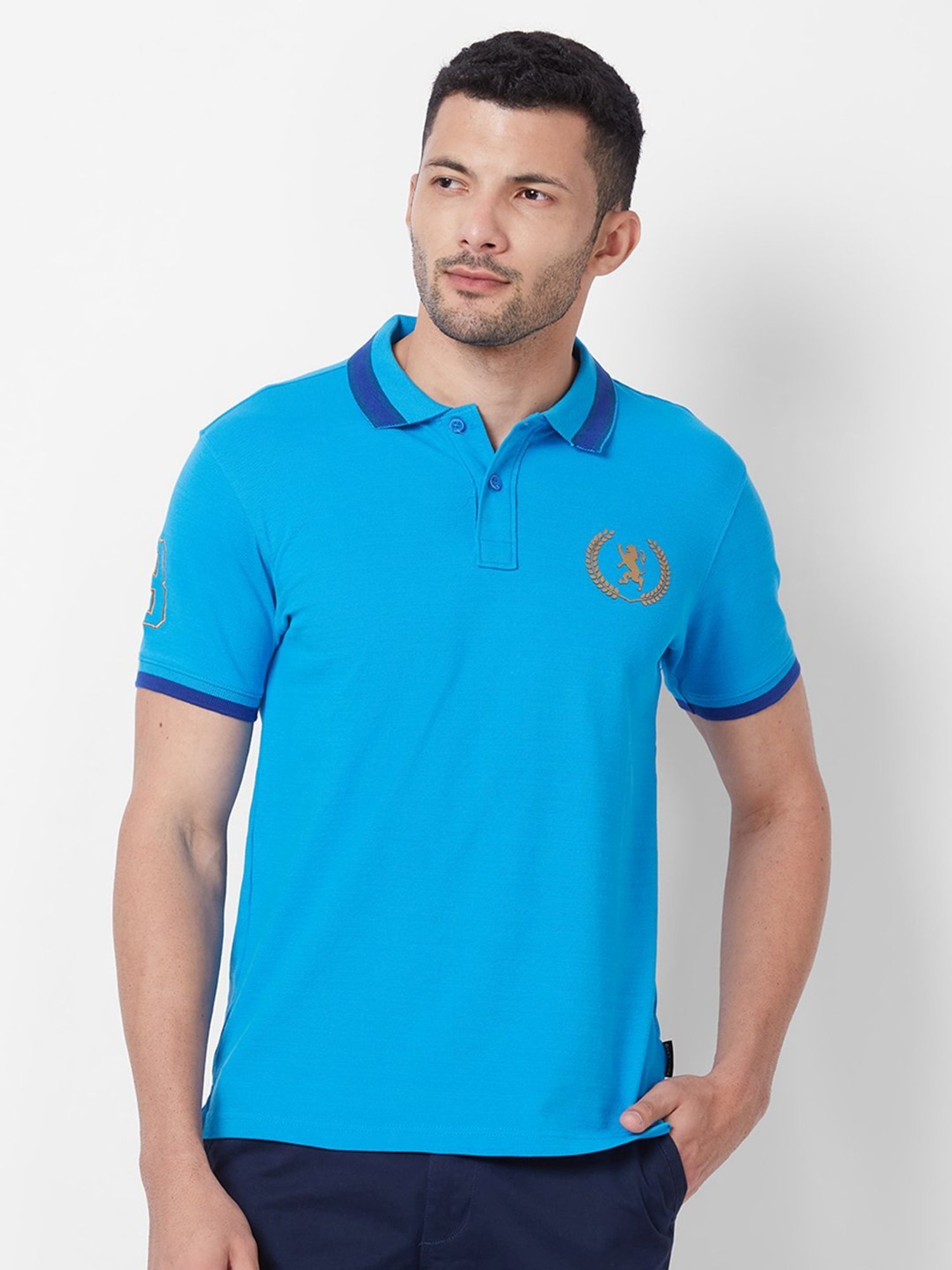 Giordano Blue Slim Fit Polo T-Shirt