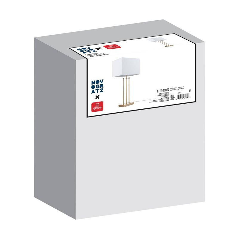 24" Soho Table Lamp with Linen Shade White - Globe Electric