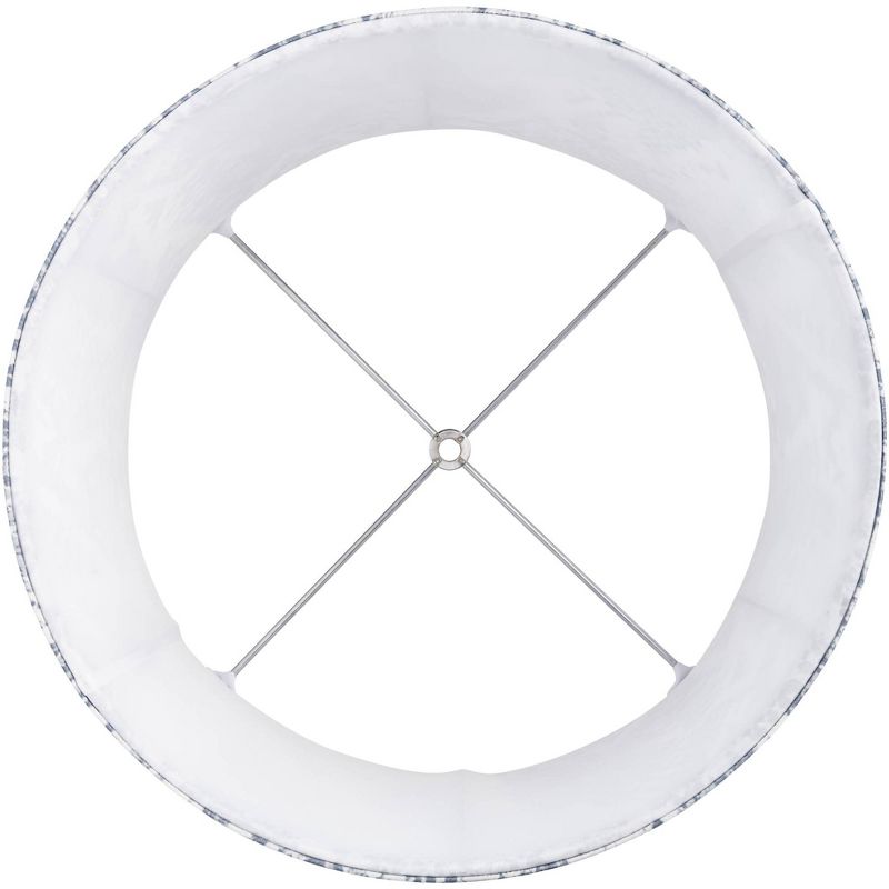 Springcrest Off-White White Drum Lamp Shade Modern Silver Circles 15x16x11 - Spider