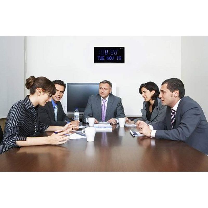 Ivation Big Oversized Digital Blue LED Calendar Clock with Day and Date - Shelf or Wall Mount&nbsp;(12 inches - Blue LED)