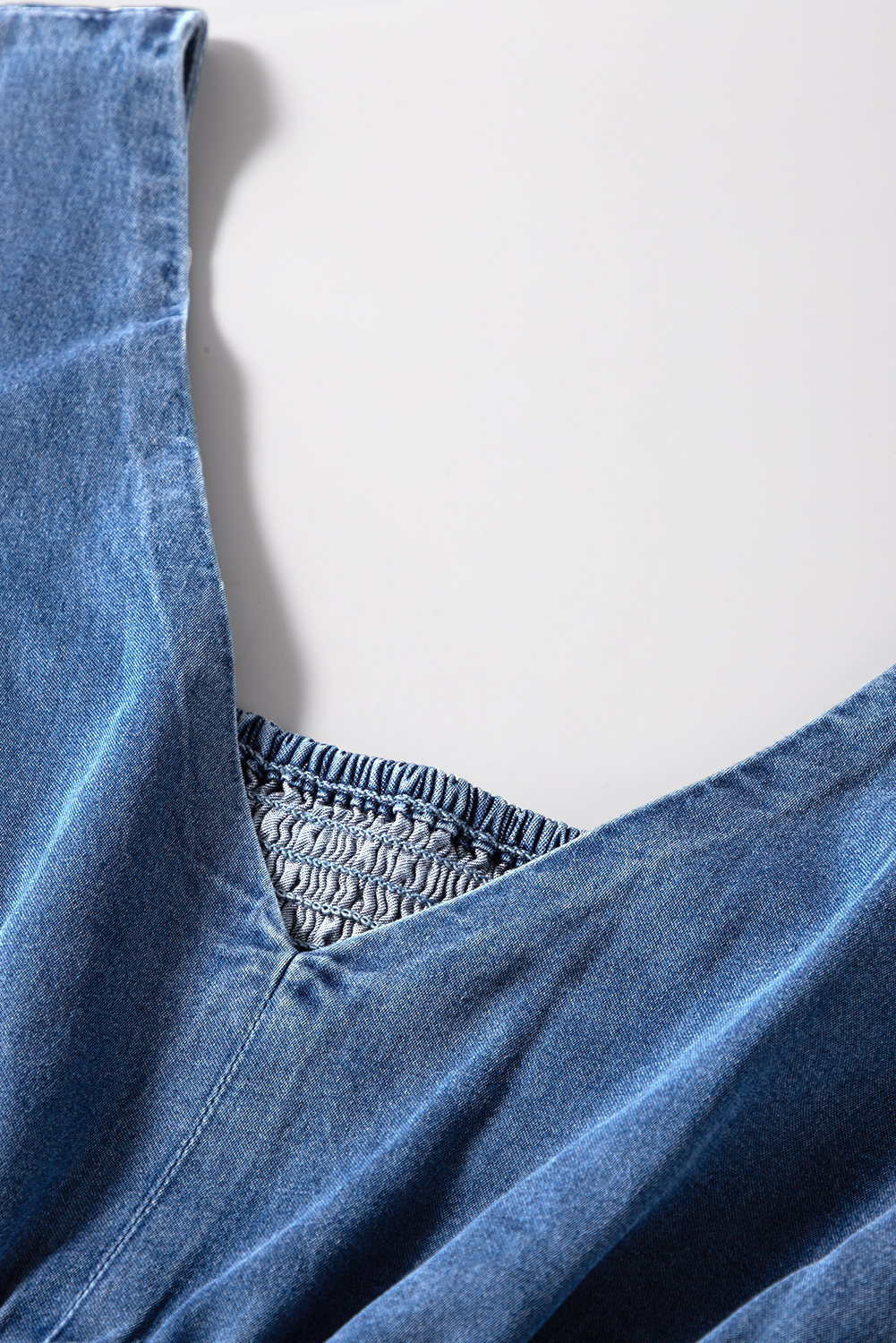 Gray Textured Wide Leg Overall with Pockets