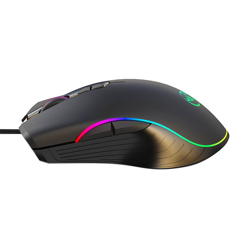 HXSJ Wired Gaming Mouse DPI6400 Optical Mice RGB Backlit Office Mouse 7 Buttons Ergonomic Design