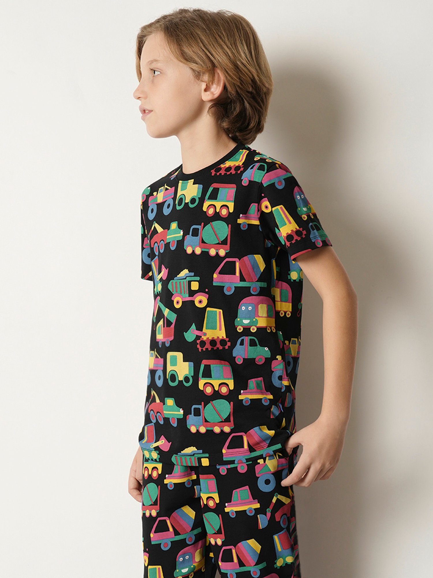 Jack & Jones Junior Boys Black Printed T-Shirt