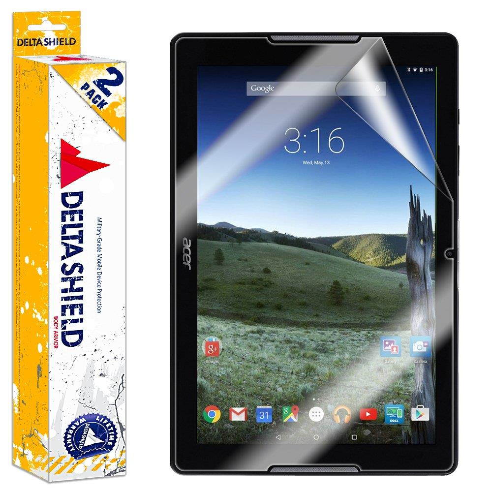 DeltaShield Screen Protector for Acer Iconia One 10 (B3-A30)(2-Pack) BodyArmor Anti-Bubble Military-Grade Clear TPU Film
