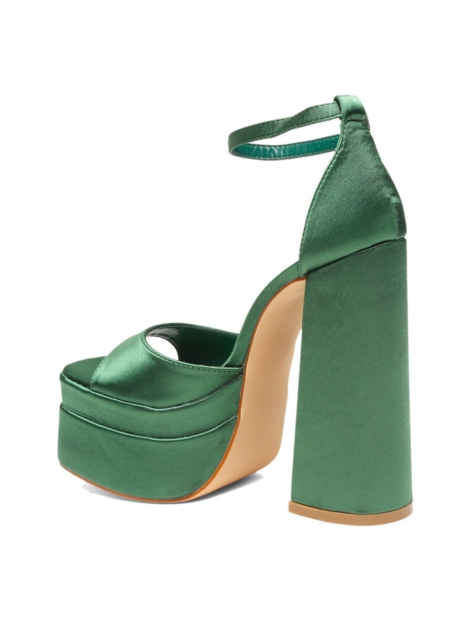 Flat N Heels Women's Green Ankle Strap Sandals