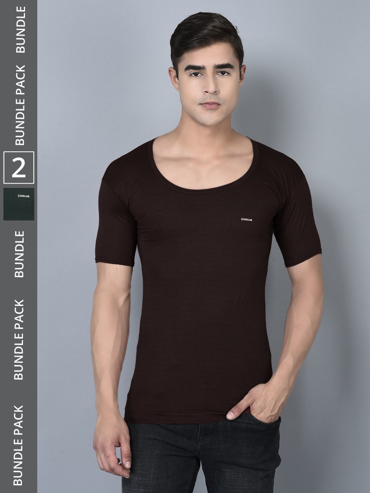 Dollar Bigboss Assorted Cotton Regular Fit Vest - Pack Of 2