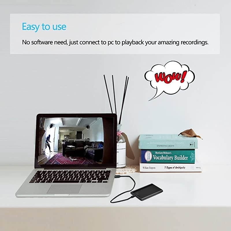 HD 1080P 5000mAh Portable Hidden Power Bank Camera Nanny Cam 10 Hours Continuous Video Recording Perfect Mini Security Spy Camera for Home and Office and Outdoor No WiFi Function