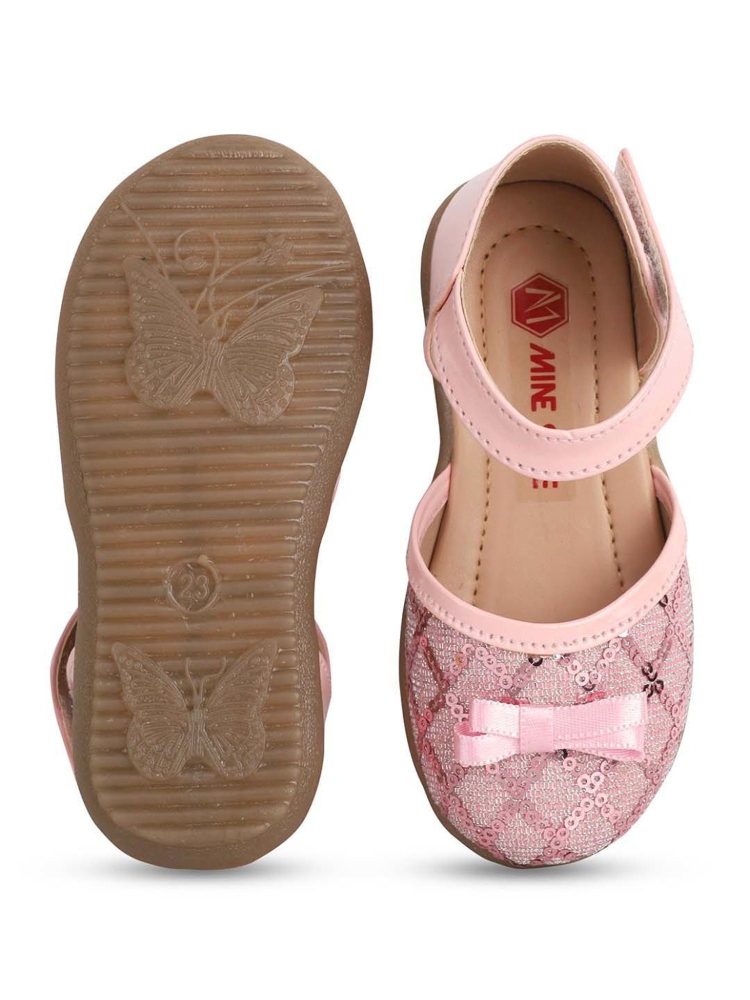 Minesole Kids Pink Ankle Strap Sandals