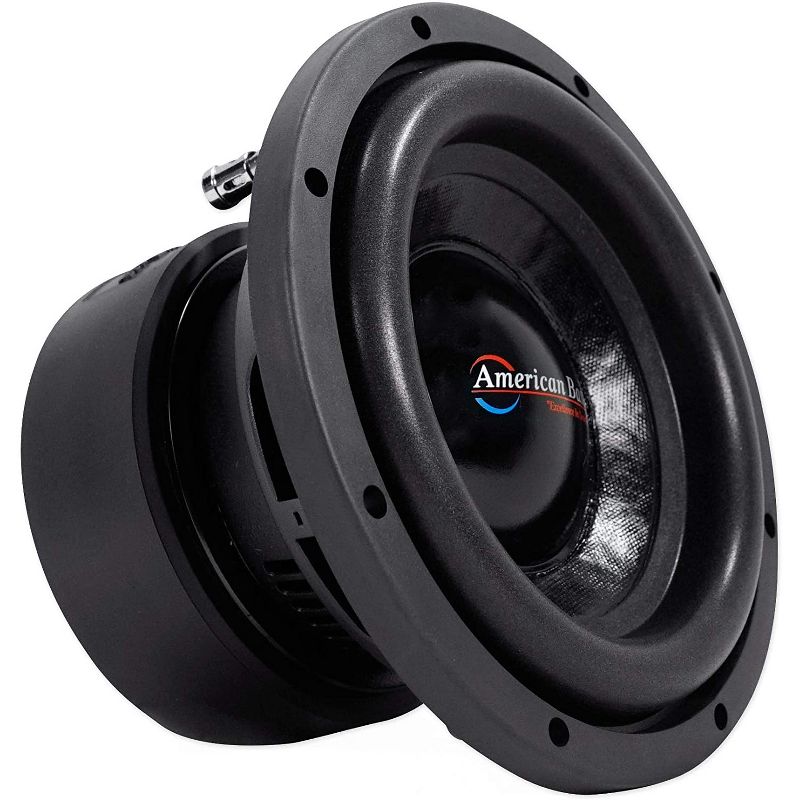American Bass XD 844 8 Inch Dual 4 Ohm Voice Coil 600 Watt Max Power Subwoofer Speaker with 90 Ounce Magnet and Carbon Fiber Non Pressed Paper Cone