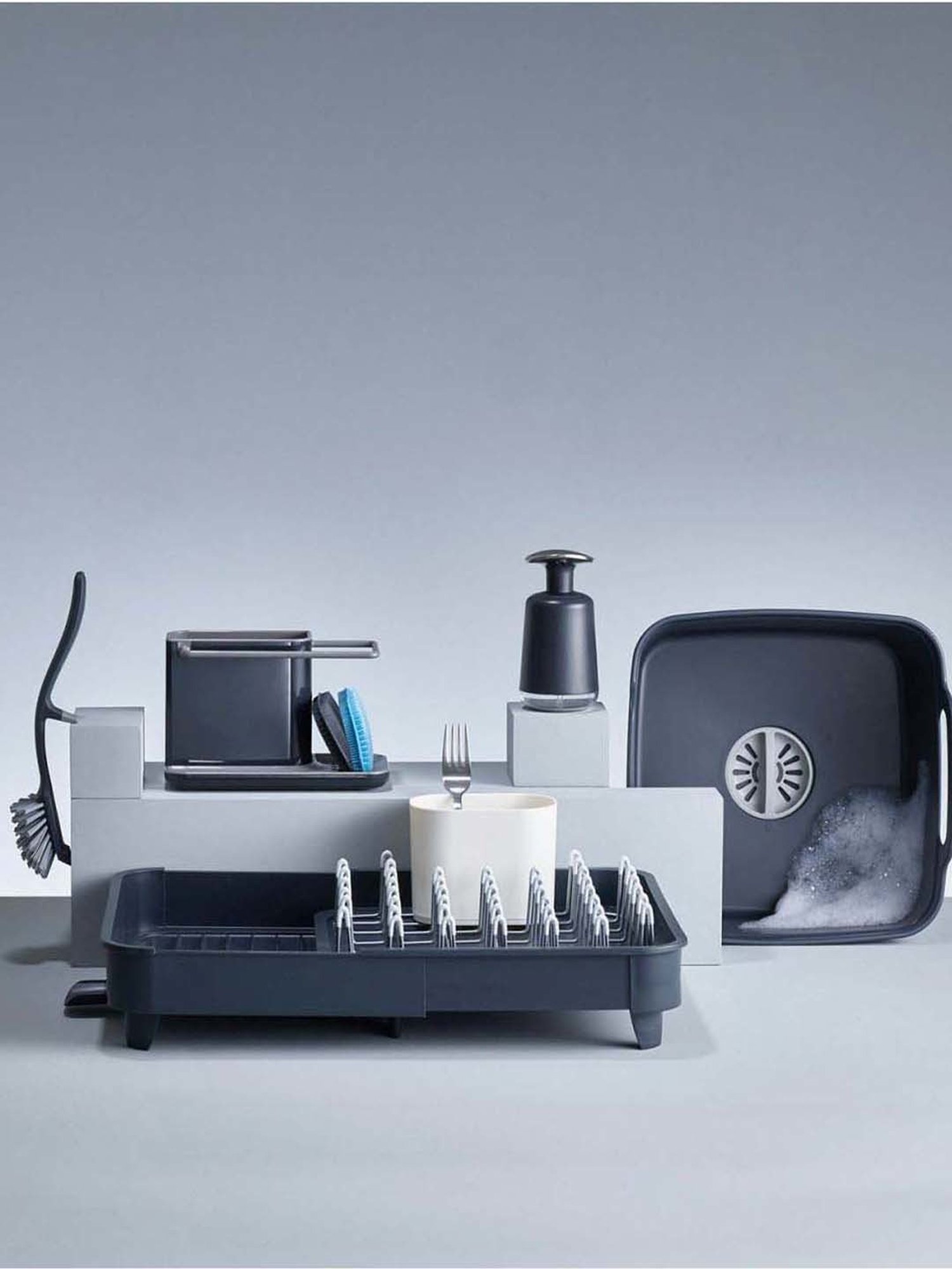 Joseph Joseph Grey Plastic Kitchen Sink Caddy With Sponge Holder