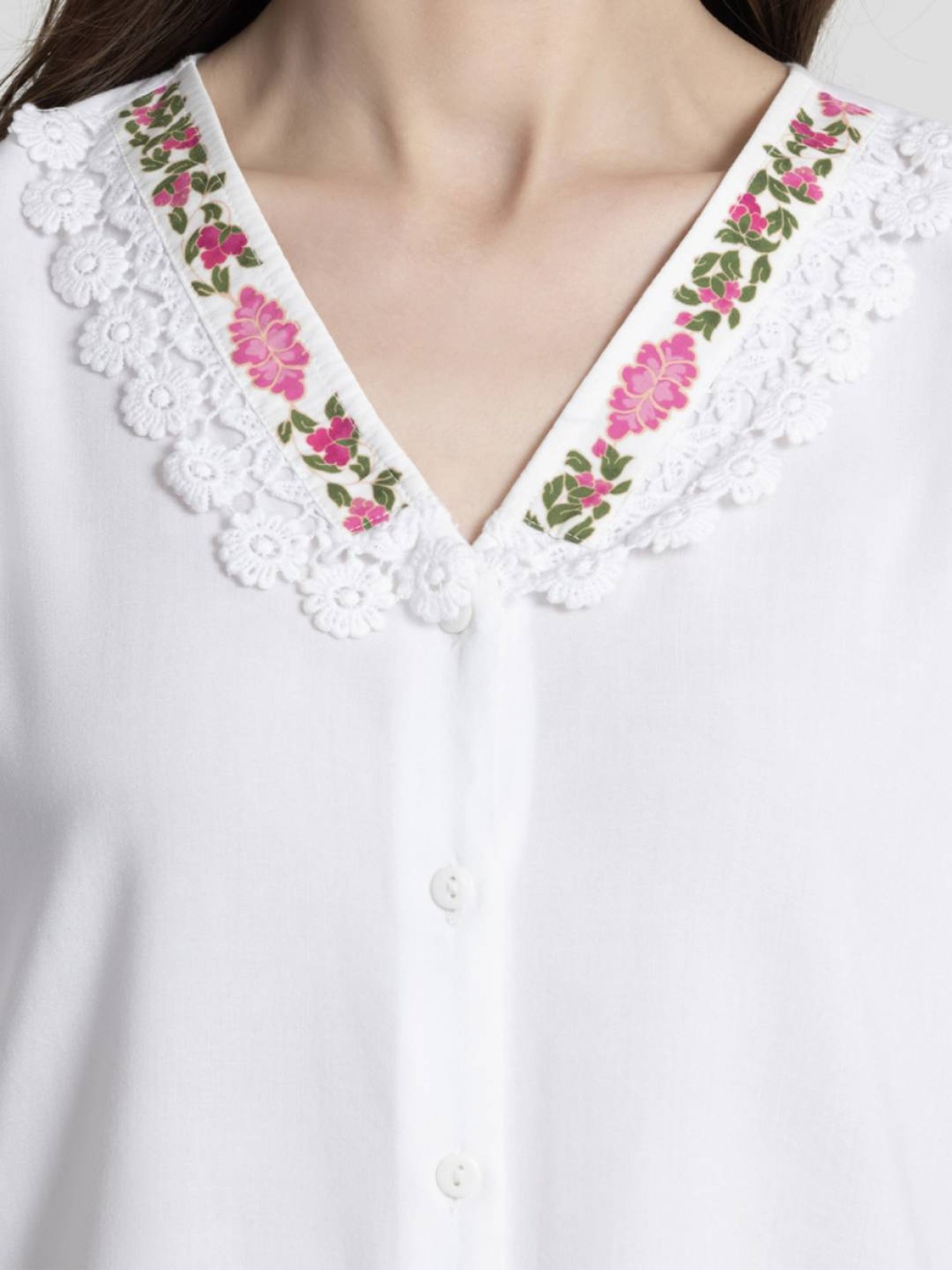 SHAYE White Printed Top