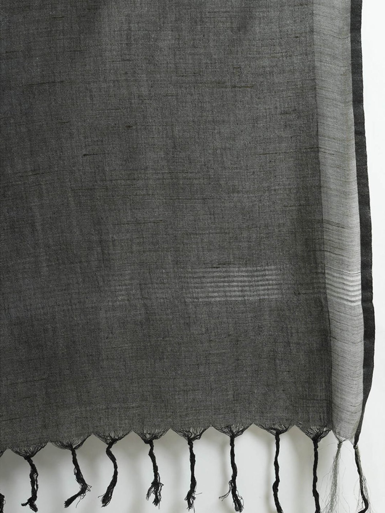 Soch Black Cotton Plain Dupatta
