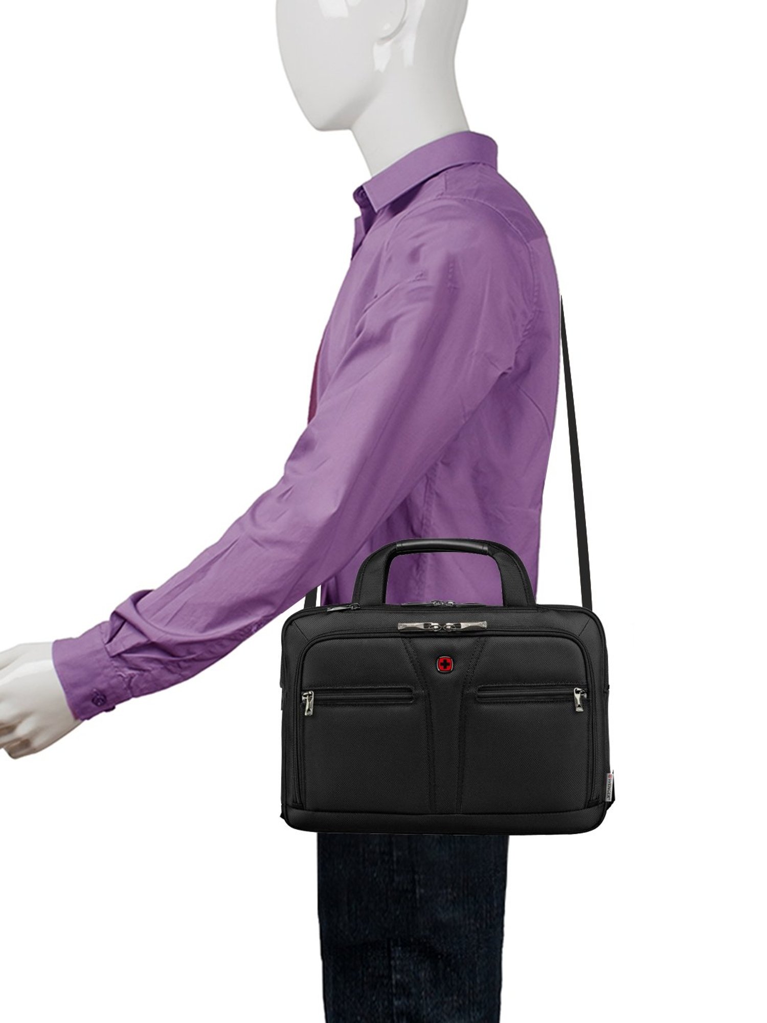 Wenger Black Polyester Small Laptop Messenger Bag