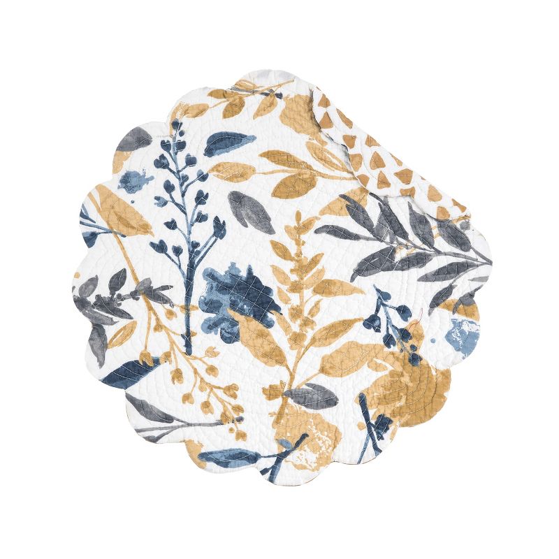 10 Pieces 14.4" Gold Leaf-Shaped Vinyl Placemats, Washable Table Mats Set for Party Decorations and Catering Events