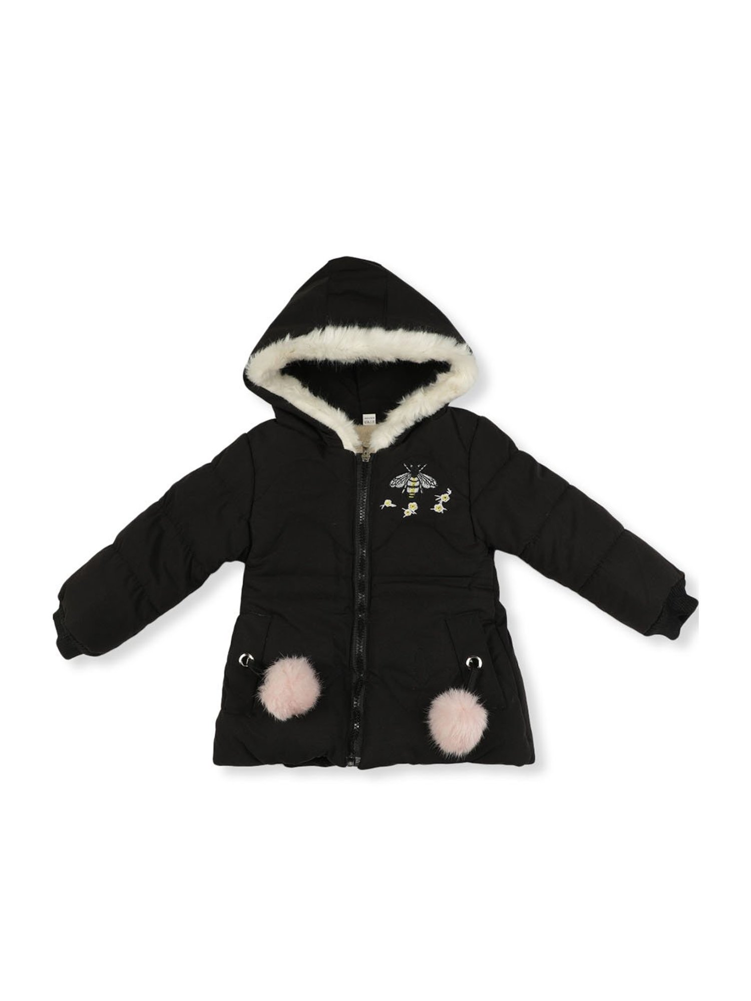 Passion Petals Kids Black Quilted Jacket