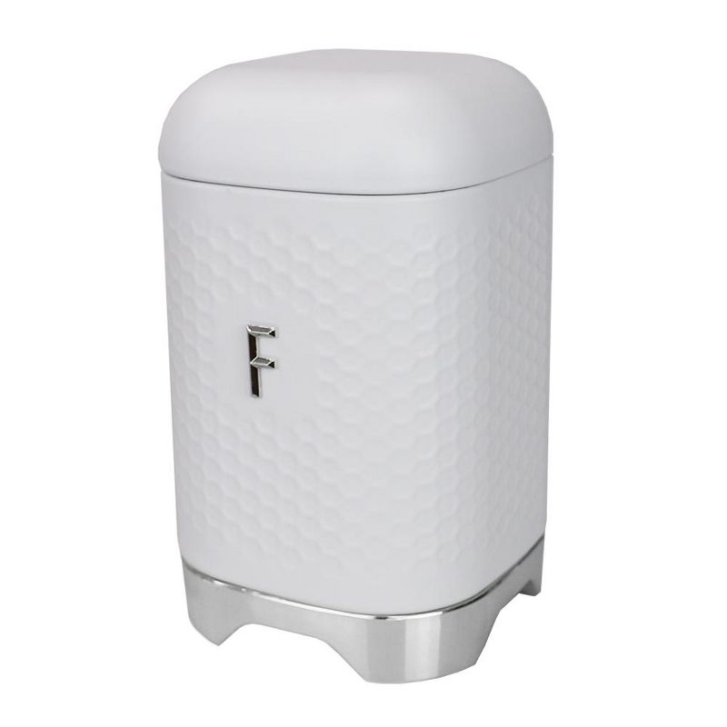 Michael Graves Design Soho Large 7 Cup Capacity Tin Flour Canister, White