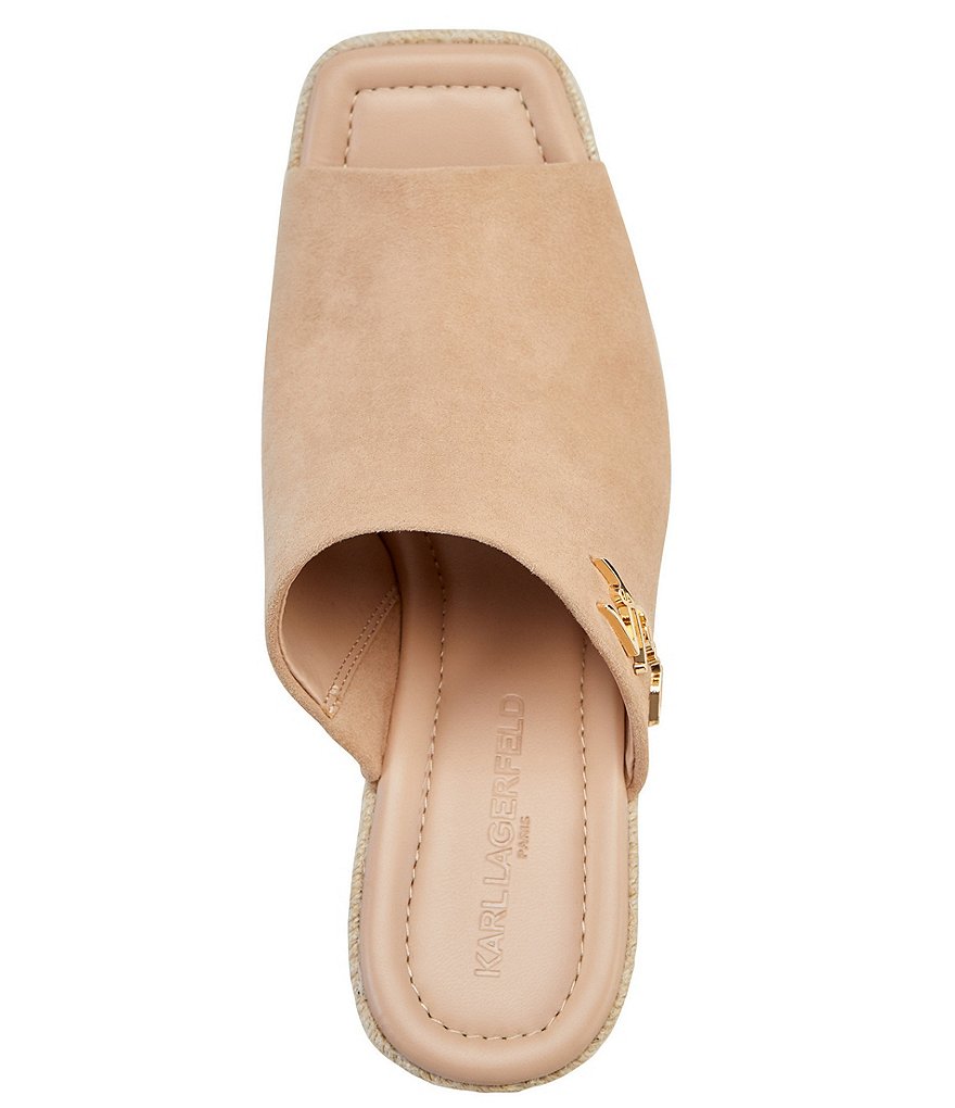 KARL LAGERFELD PARIS Corissa Suede Platform Wedge Espadrilles