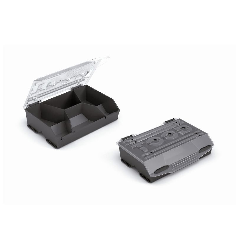 TOOD Portable Rolling 24-Inch Workshop Tool Box Organizer Storage Bin with Adjustable Handle, Top Latches, and Removable Organization Trays