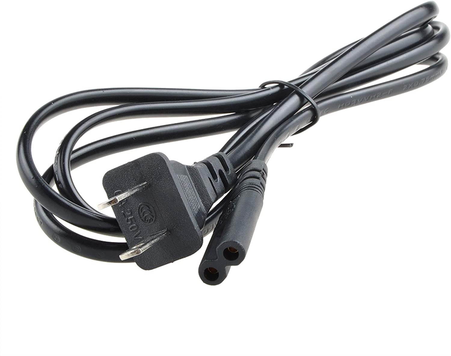 Digipartspower 5ft 2-Prong AC Power Adapter Cord Cable Lead for Home Shelf Stereo System Mains