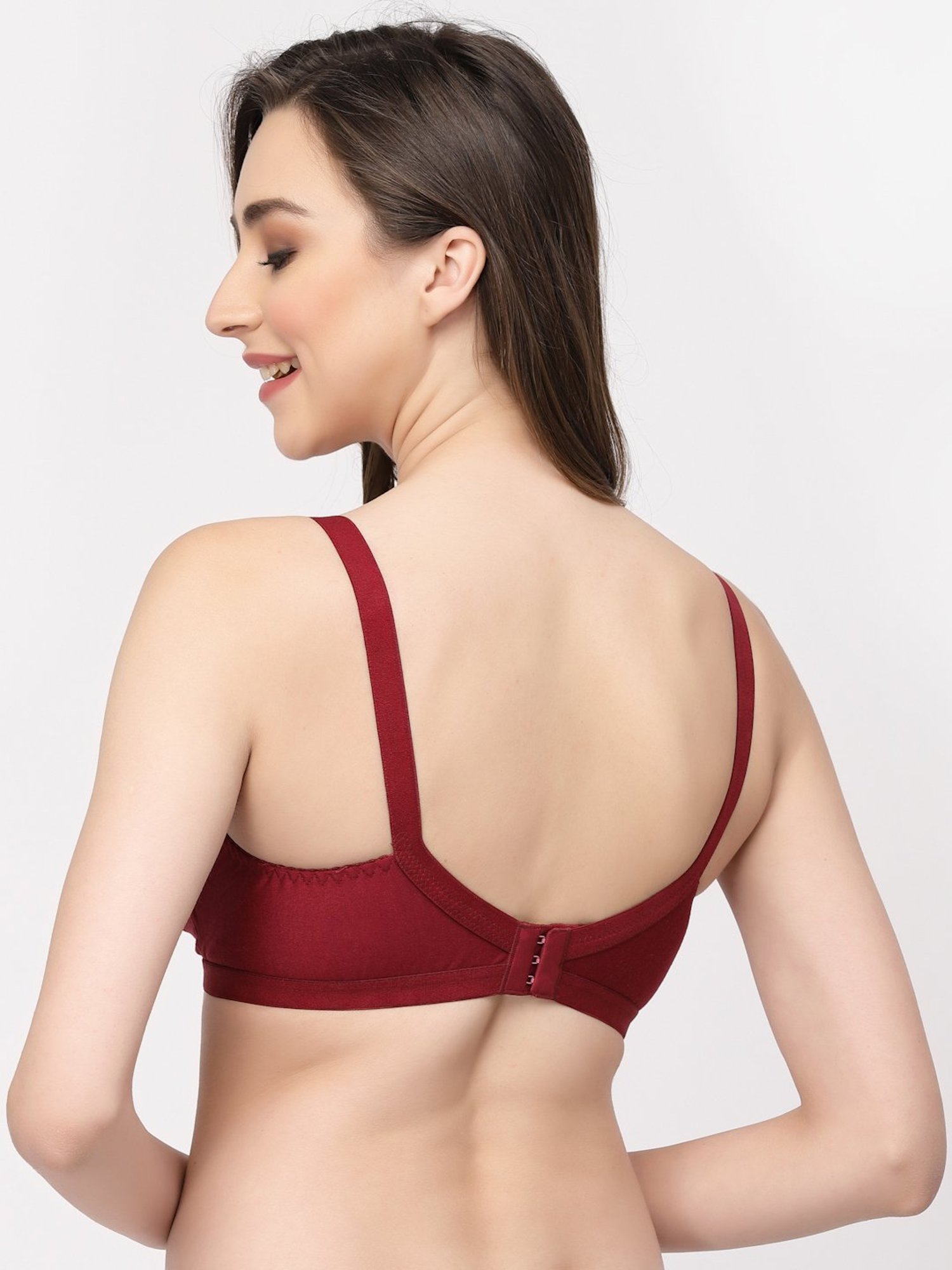 Cukoo Maroon Cotton Full Coverage Bra