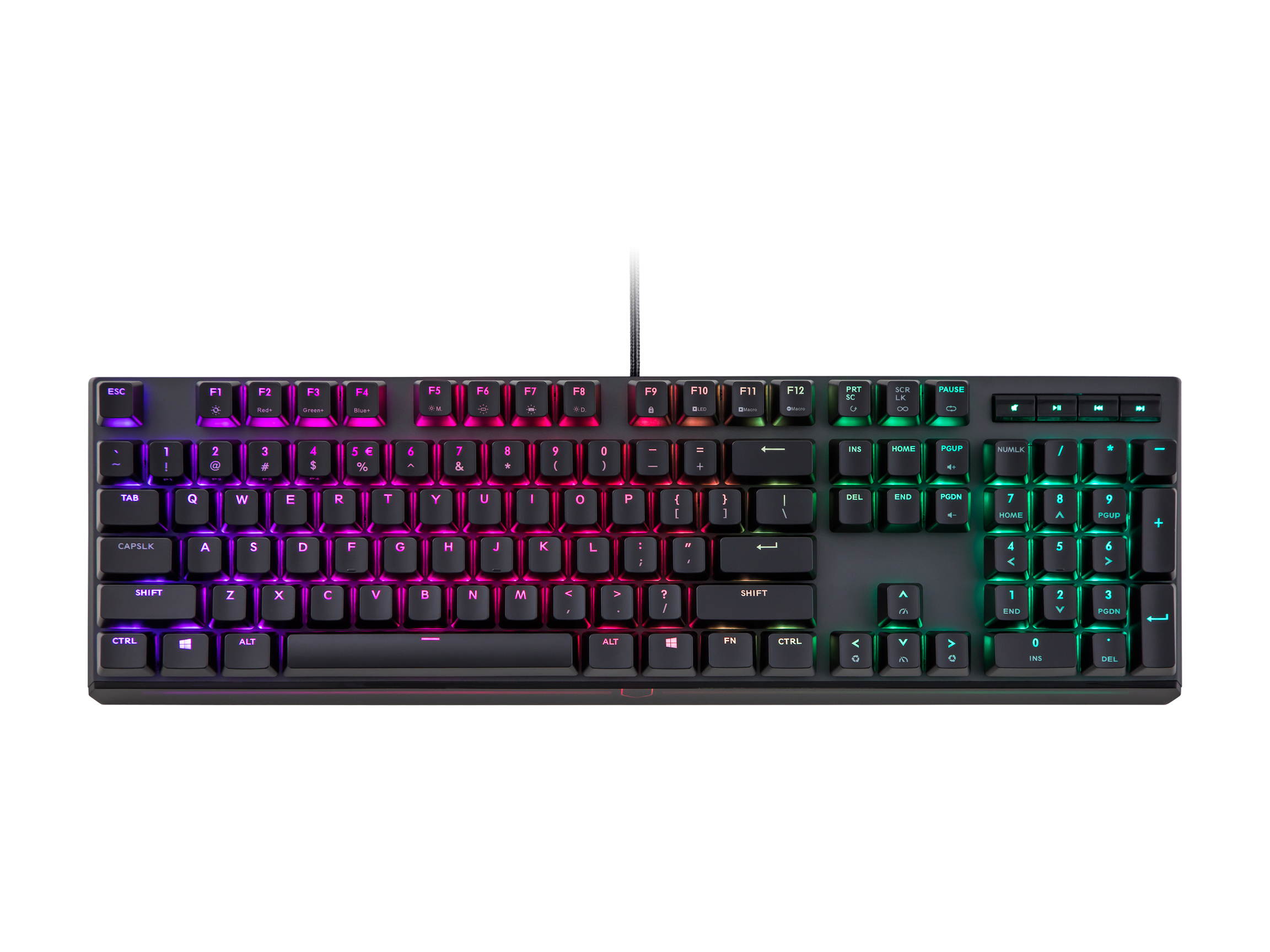 MasterKeys MK750 Mechanical Gaming Keyboard with Cherry MX Blue, RGB Per-Key lighting, and Removable Wrist Rest by Cooler Master