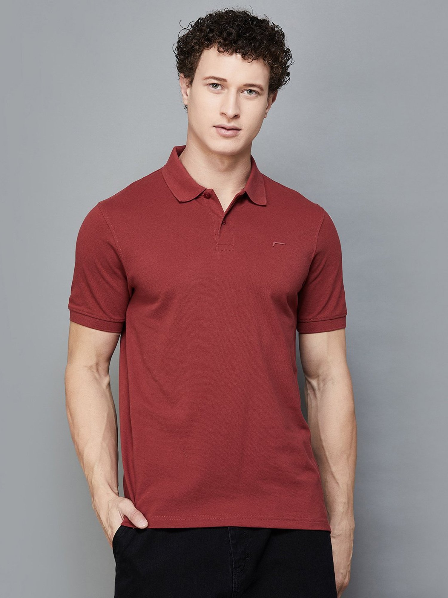 Levi's Pink Cotton Slim Fit Texture Henley T-Shirt