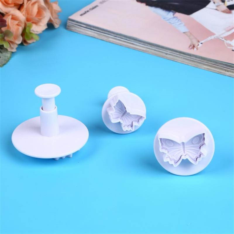 3pcs Biscuit DIY Mold Cute Bowknot Cookie Cutter Tools Cake Plunger Sugar Craft Confectionery Bakeware pastry Tools