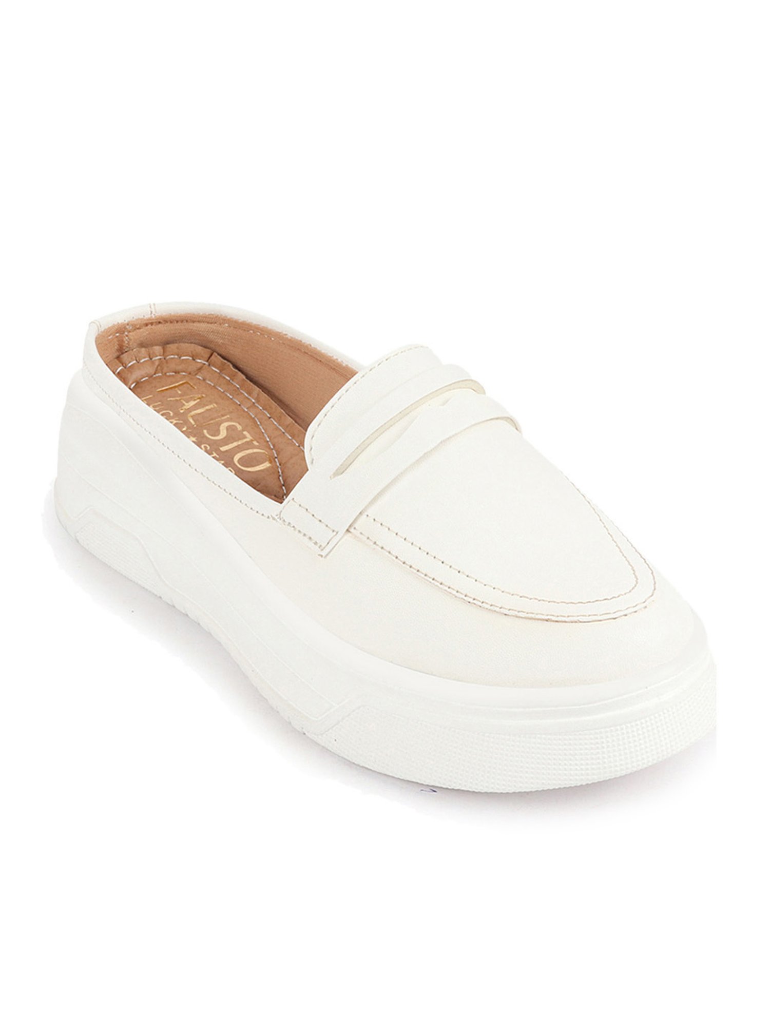 Fausto Women's White Mule Shoes