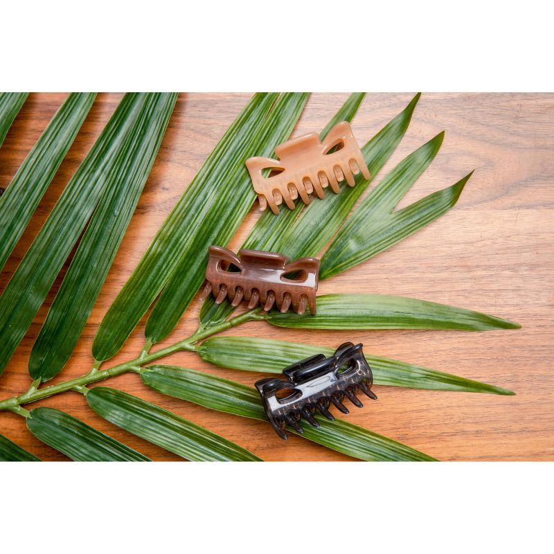 scunci Basics Medium No Slip Jaw Clips - Glossy Neutral - 3pk