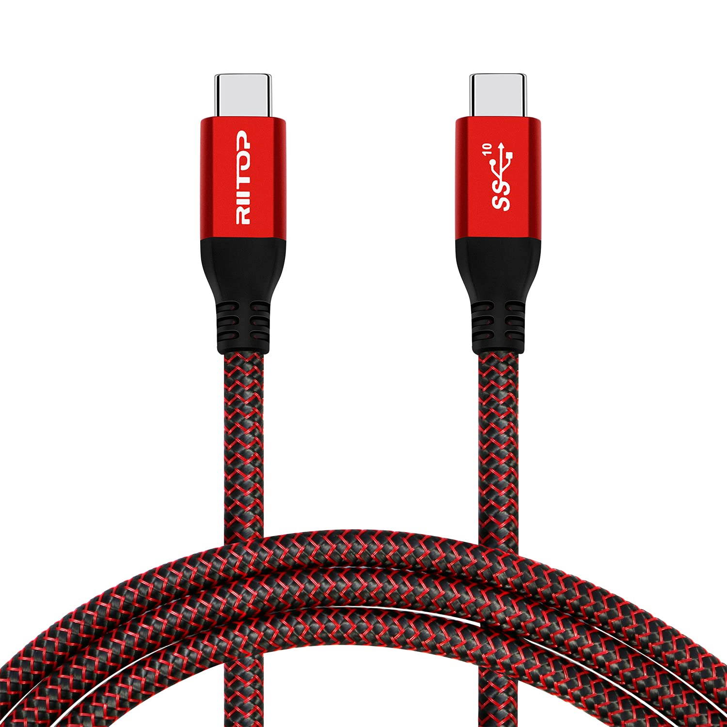 USB C to C Cable 100W [5FT, 20Gbps], RIITOP USB 3.2 Type-C Gen 2x2 Cable with E-Marker (Thunderbolt 3 Compatible) Support PD Fast Charge / 4K Video Braided Cord for MacBook Pro, USB-C Monitor, SSD