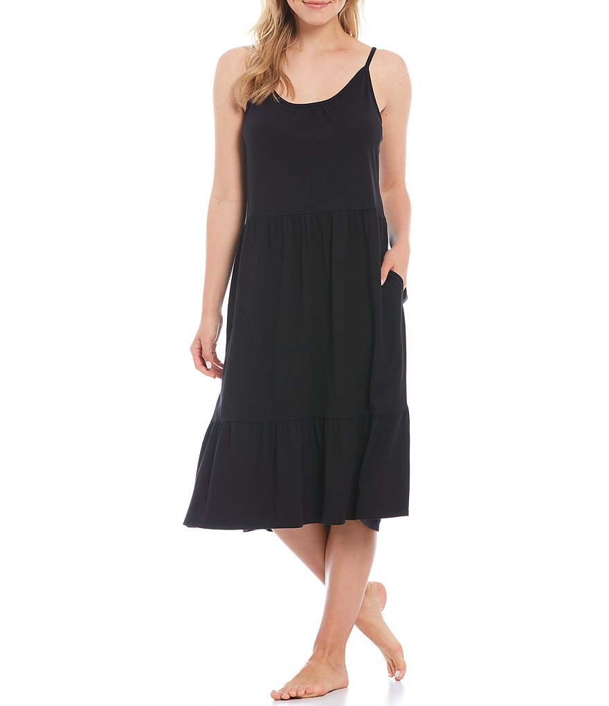 Kate Landry Solid Tiered Lounge Tank Dress