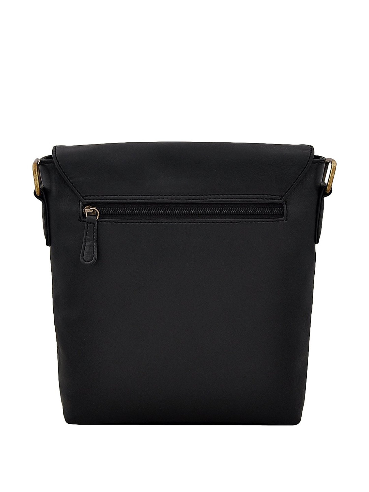 Yelloe Black Solid Medium Cross Body Bag