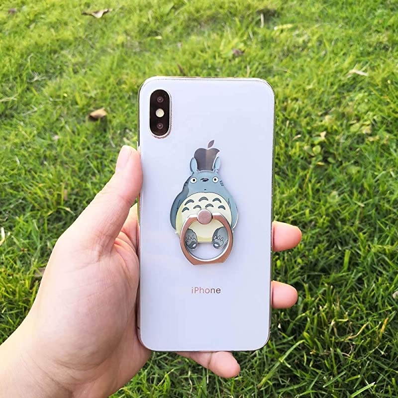 ZOEASTTM 3 Pack  Make Faces Spirited Away Universal 360&deg; Adjustable Holder Car Hook Grip Stent Mount Kickstand Compatible with iPhone X Plus Samsung Android Pad Tablet Stitch Totoro Man