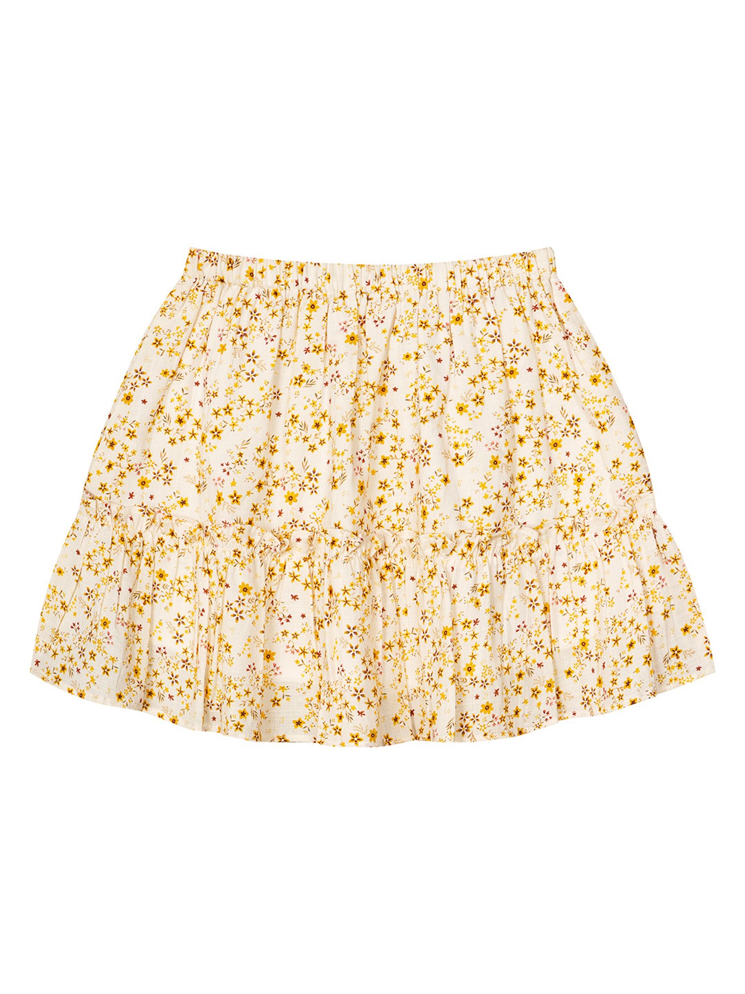 Budding Bees Kids Cream & Yellow Floral Print Top with Skirt