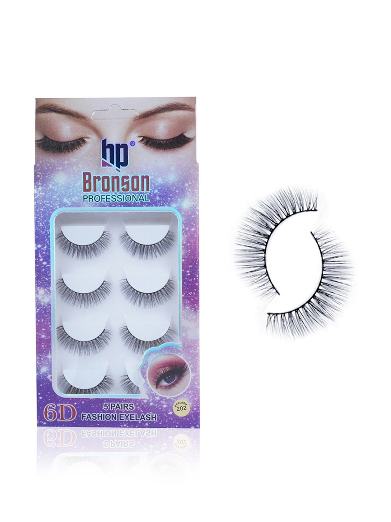 Bronson Professional 6D Fashion Eyelash 202 - Set of 5