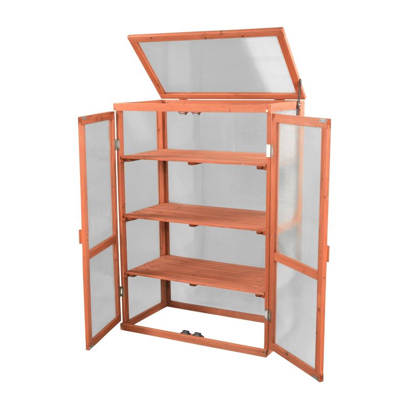 Wood Mini Greenhouse - Brown - Leisure Season